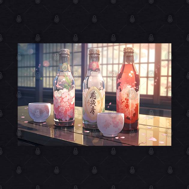 Japanese Sake - Anime Wallpaper by KAIGAME Art